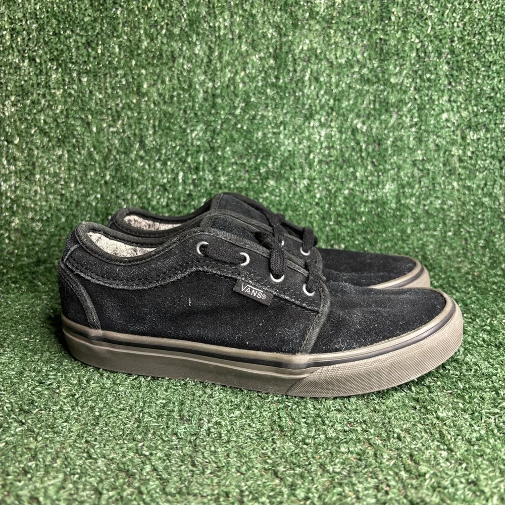 Vans Chukka Low Suede Skateboarding Streetwear Sneakers Shoes Black Youth Sz 3.0